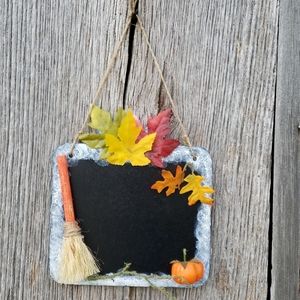 Fall chalkboard decor with magnet on back